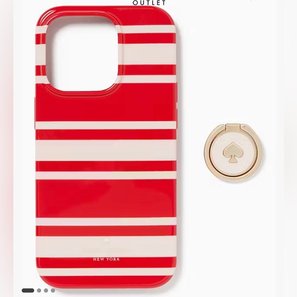 New Kate Spade Sailing Stripe iPhone Stability Ring Case - Picture 5 of 8